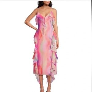 Gianni Bini Pastel Fairycore Tammy Ruffle Femme Party Cocktail Dress Nwt